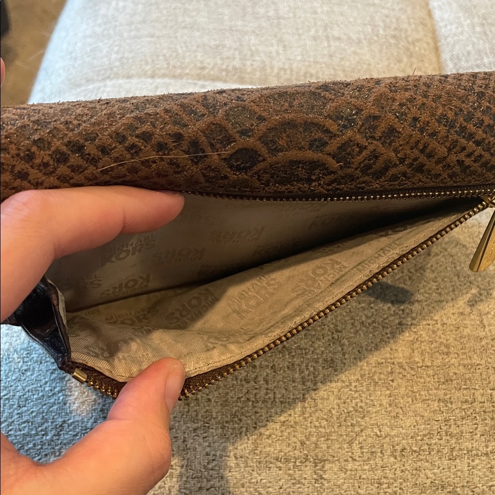 Michael Kors Dark Brown Embossed Python Wallet - image 4